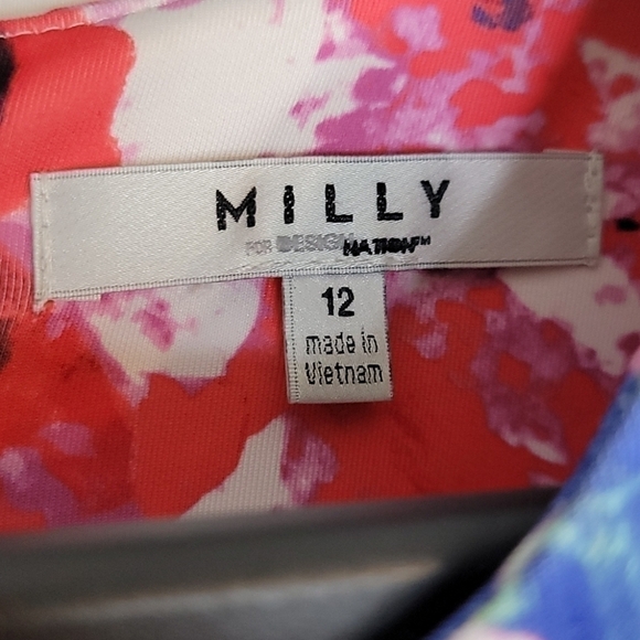 MILLY Scuba A Line Summer Floral Dress - Picture 3 of 11
